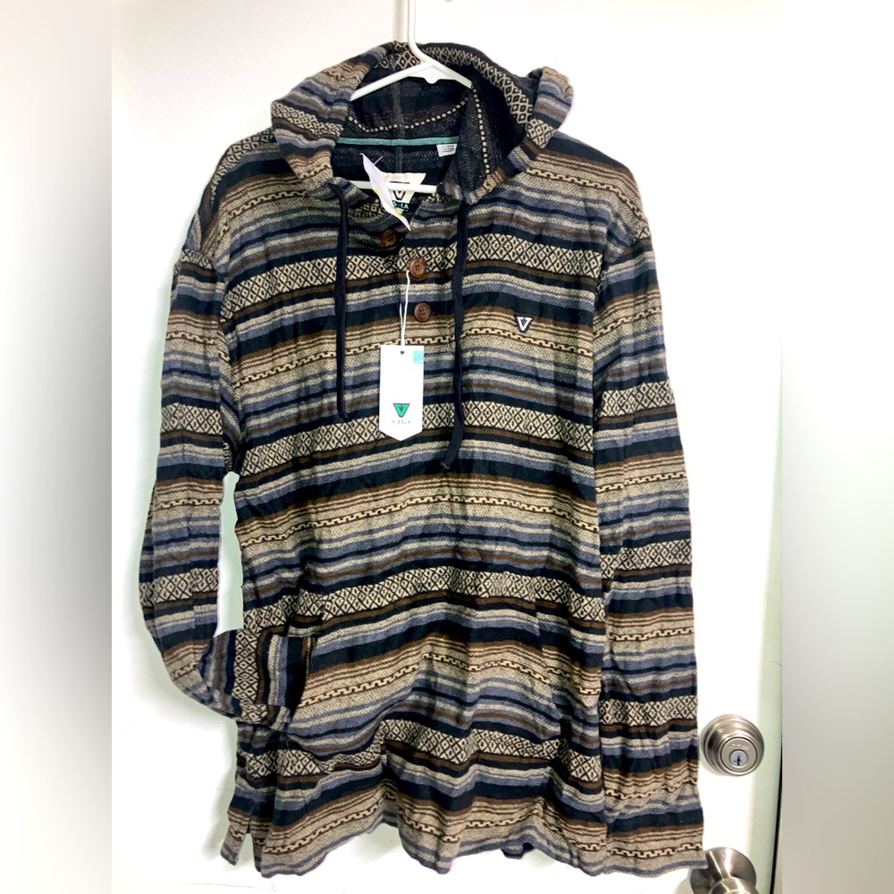 NWT Vissla Aztec / Baja Woven Pullover Hoodie